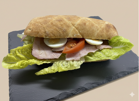 Obložené pečivo ciabatta - moravské uzené